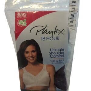 Playtex 18 Hour Ultimate Shoulder Comfort Wirefree Bra, NWT, 36B